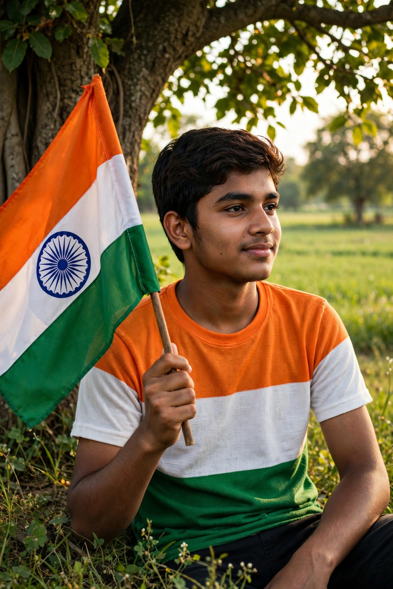 Republic Day Flag Boy
