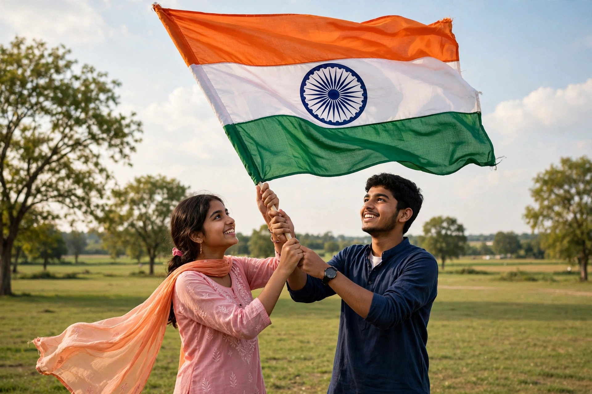 Republic Day Flag Couple