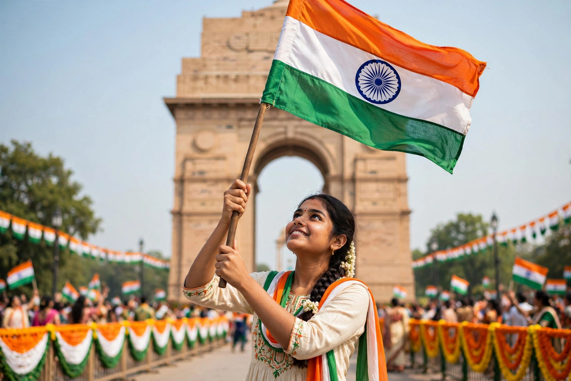 Republic Day Girl at India Gate