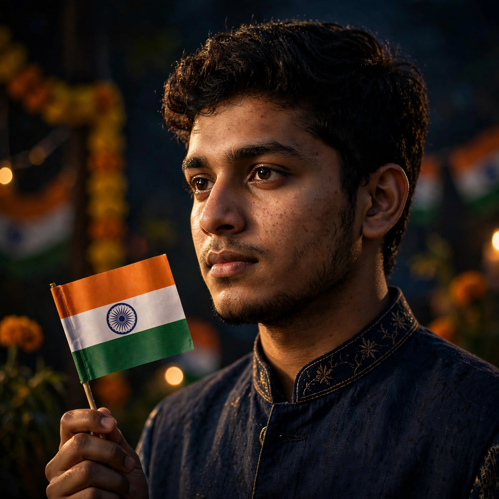 Republic Day Small Flag Portrait Prompt