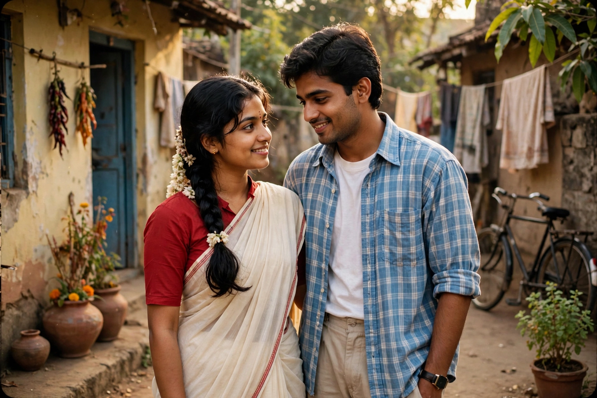 Retro Saree Couple