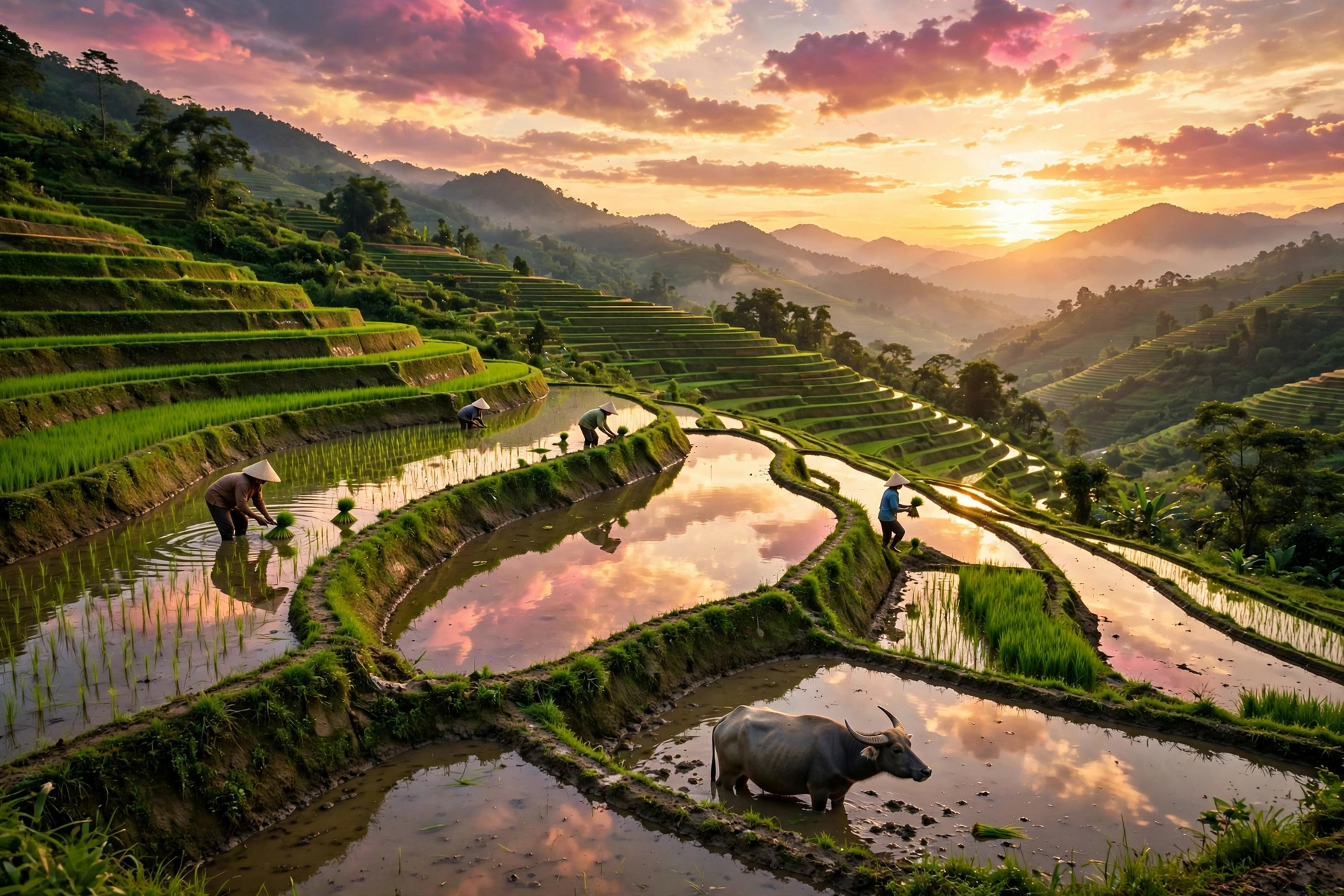 Rice Terraces Sunset