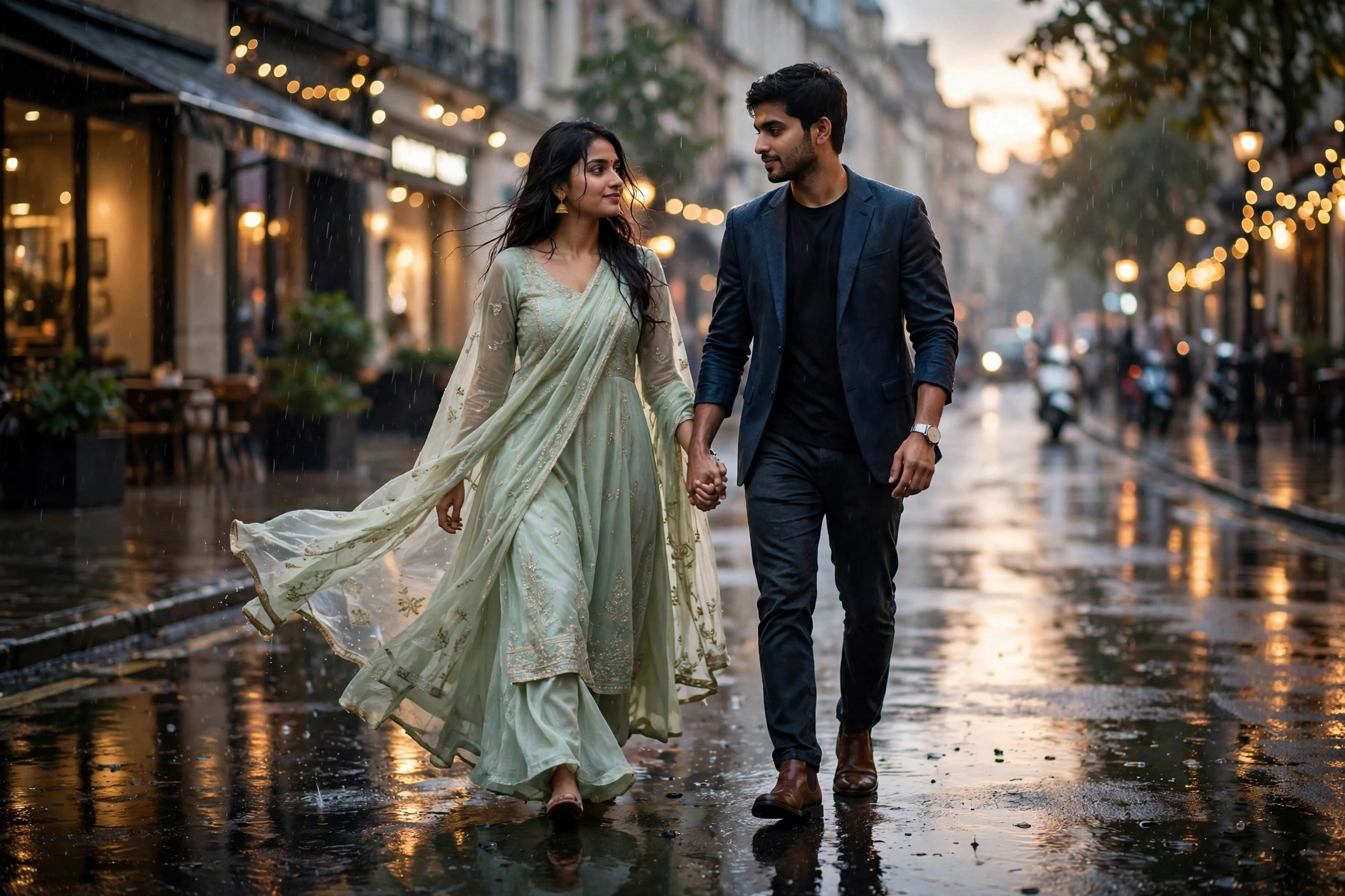 Romantic Rainy Street