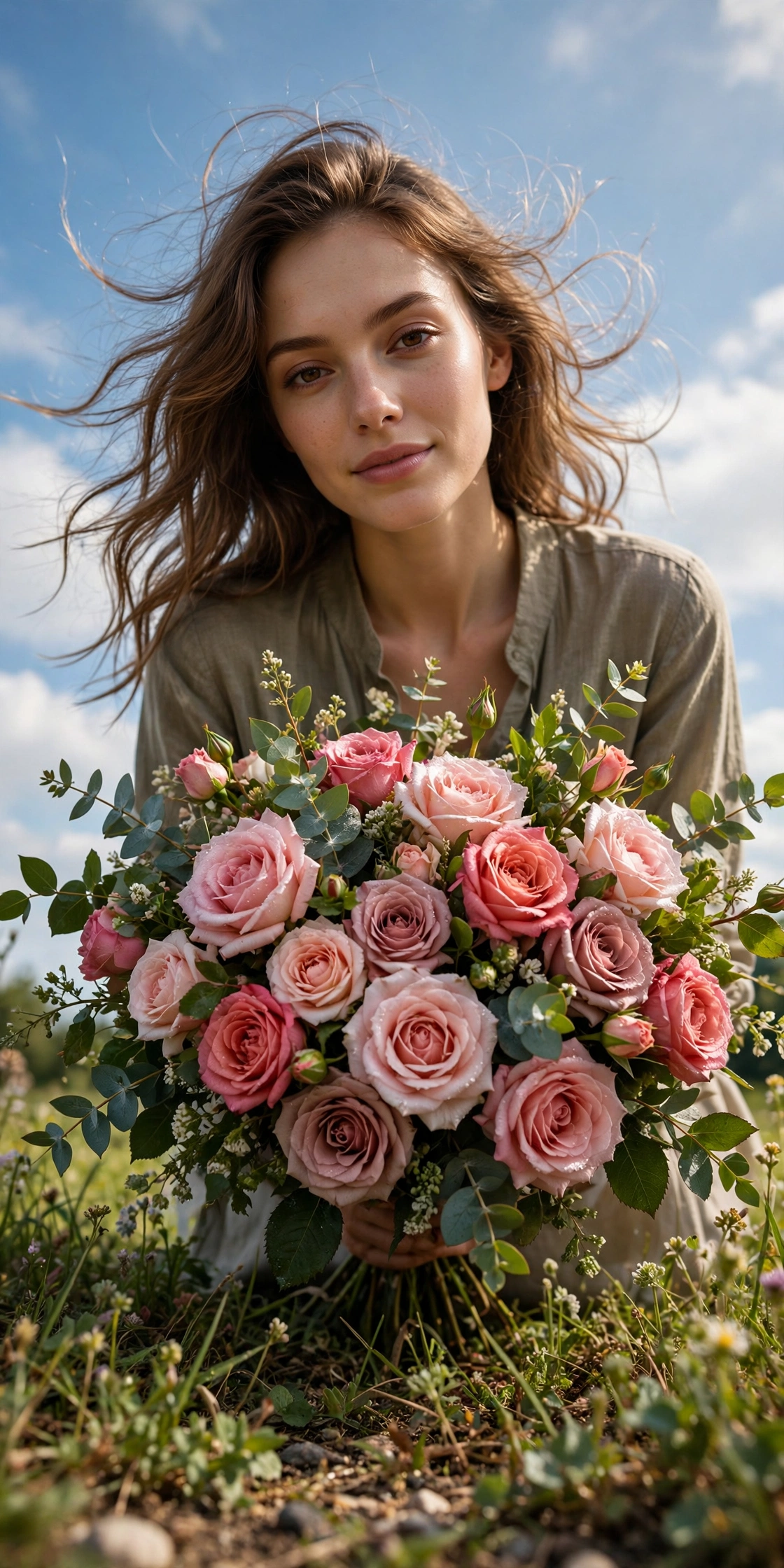Rose Bouquet Low Angle Wallpaper