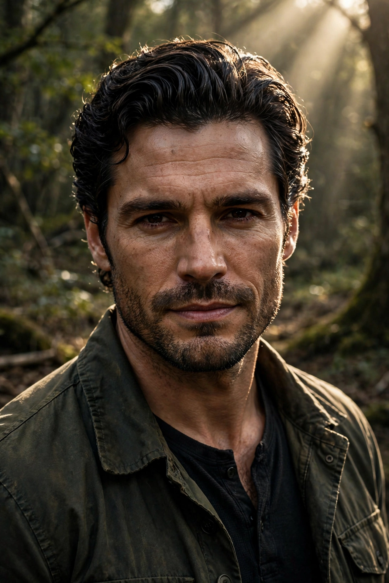 Rugged Confident Man Outdoor Portrait