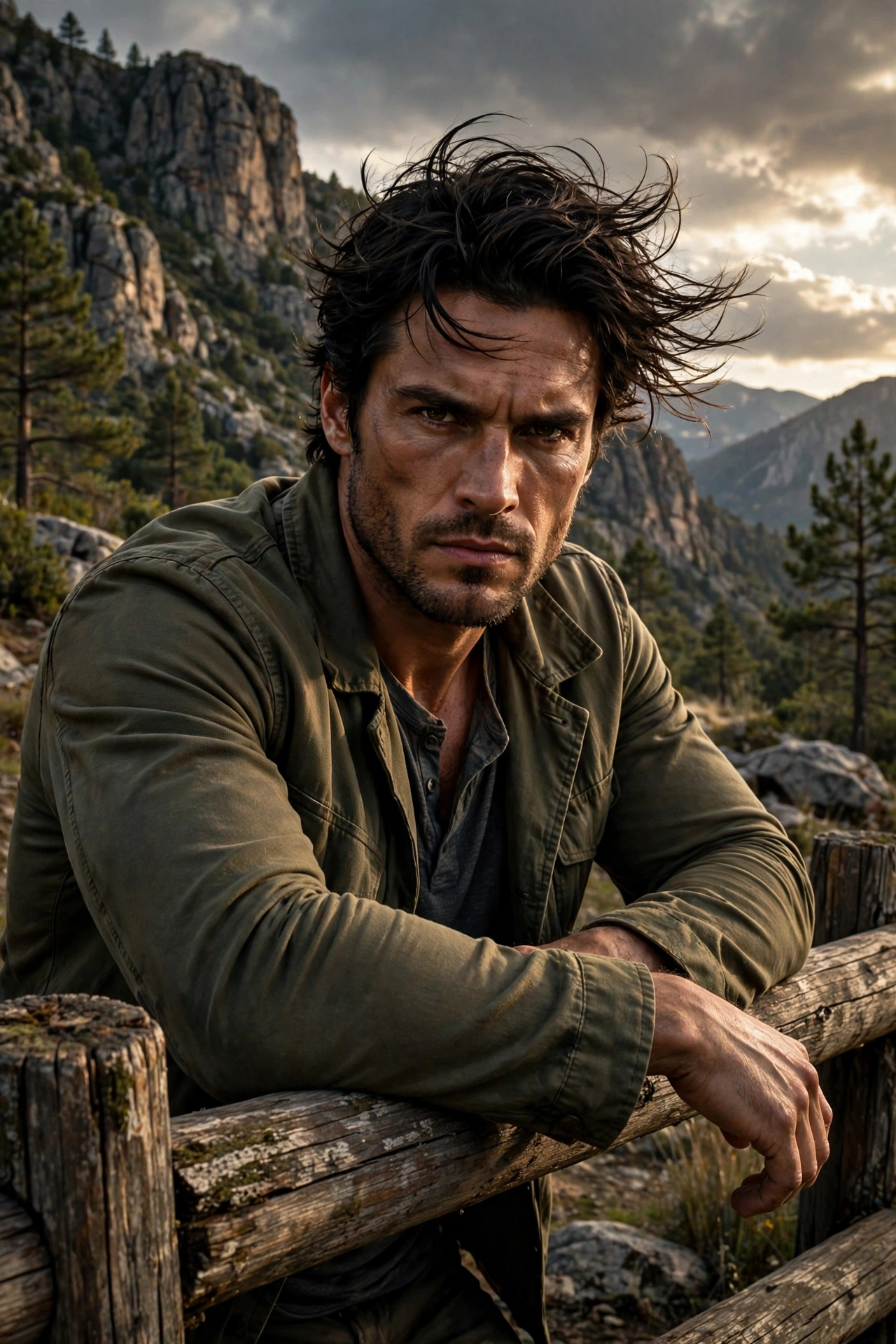 Rugged and Intense Man