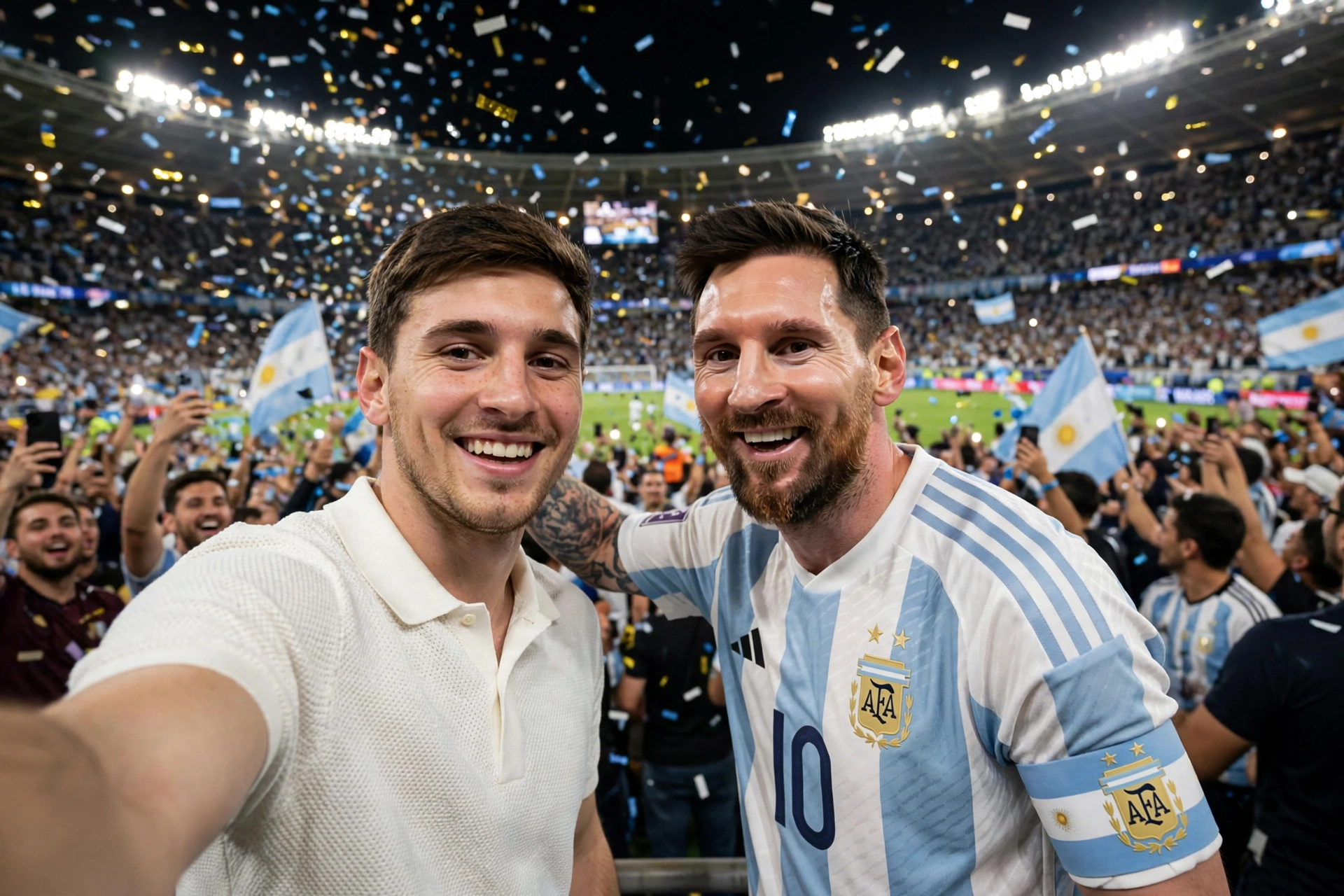 Selfie With Messi Crowd Photo Prompt