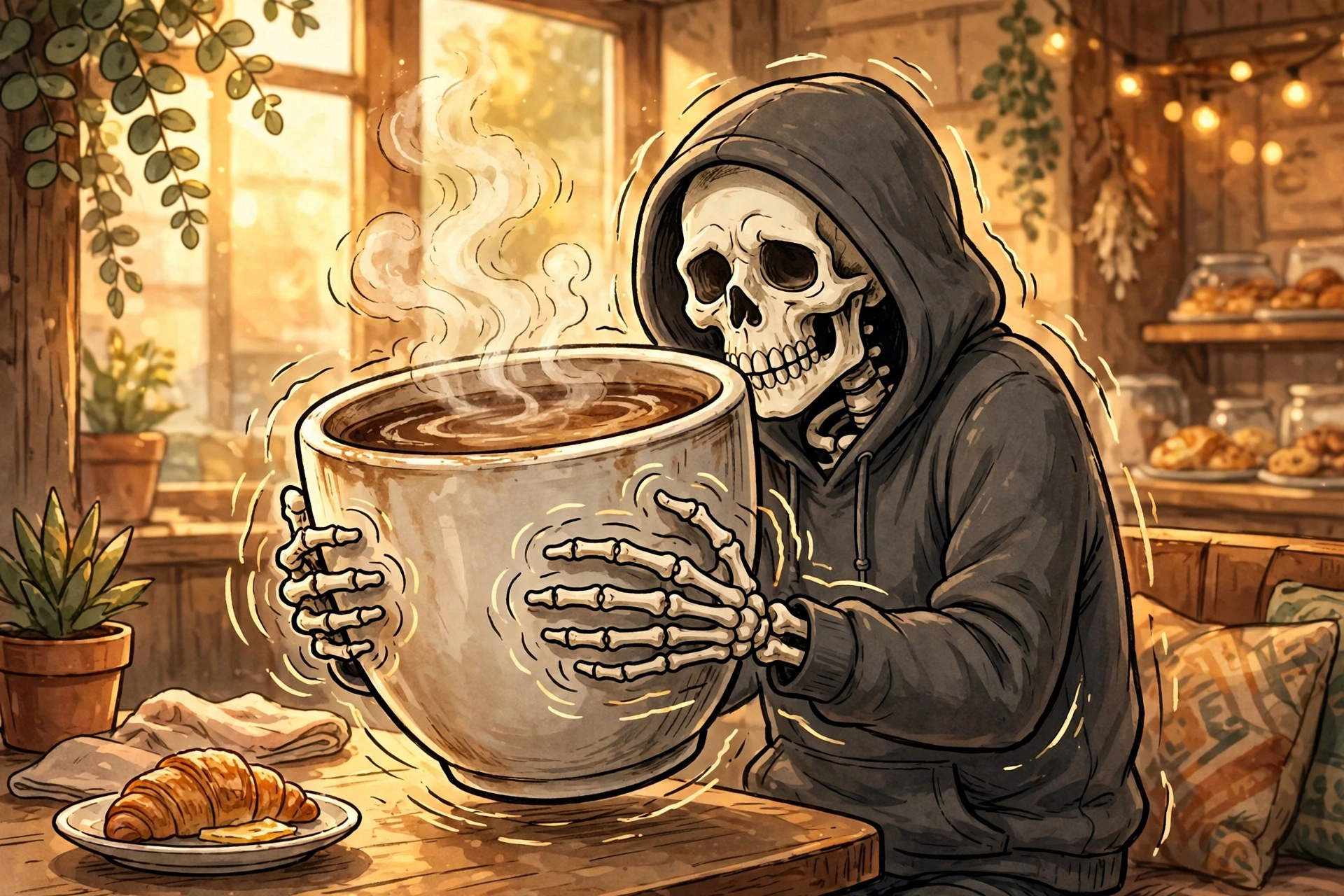 Skeleton Coffee Addict