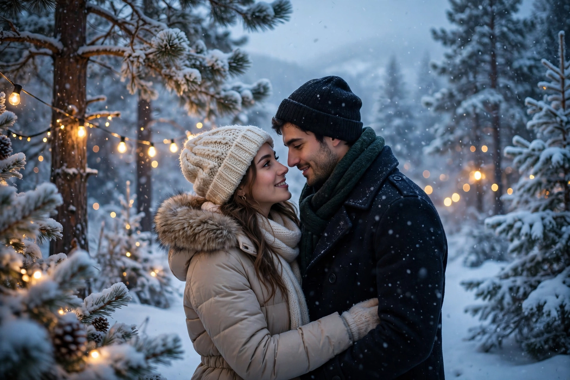 Snowy Couple Christmas