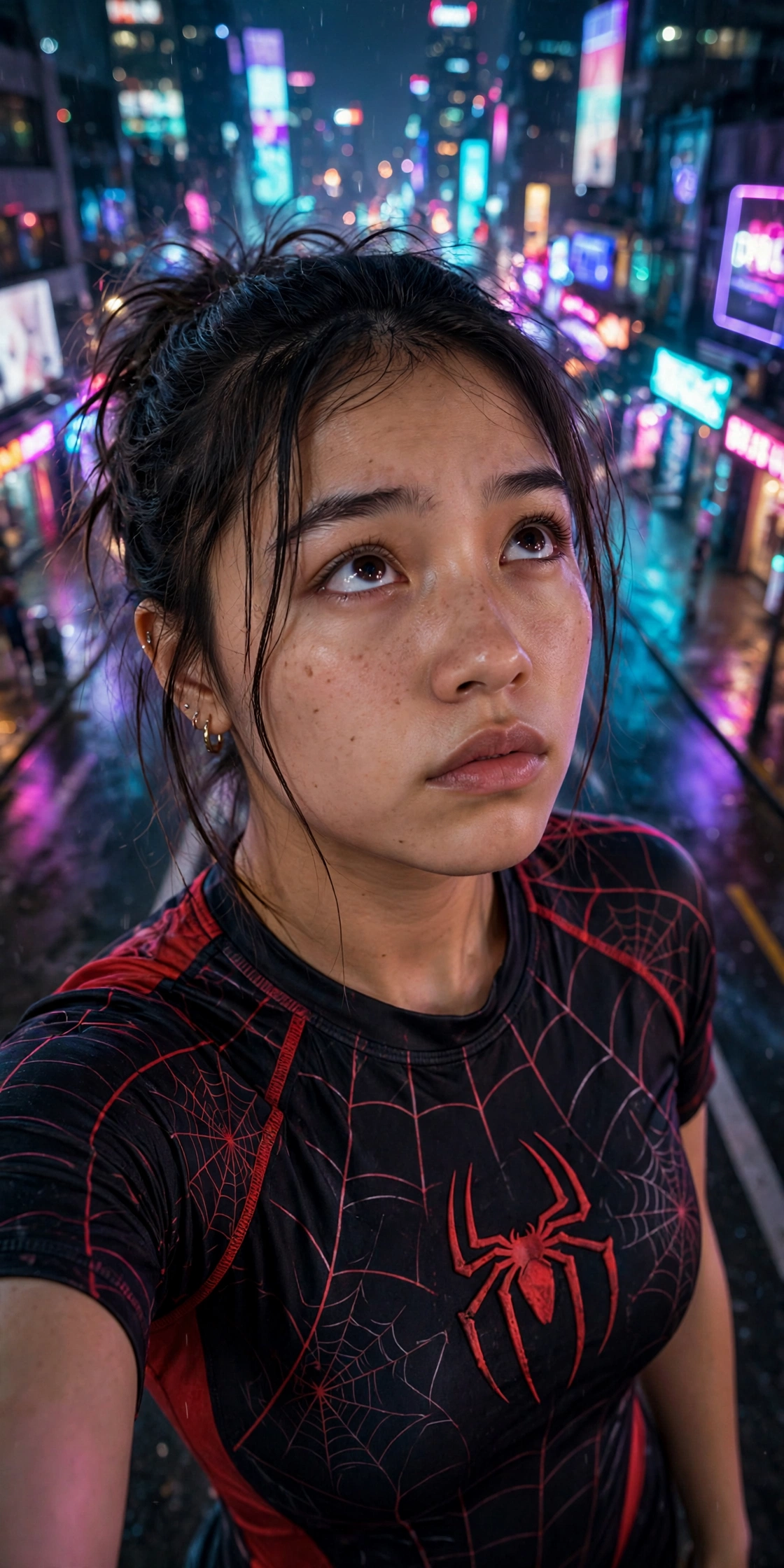 Spiderweb Compression Shirt Selfie