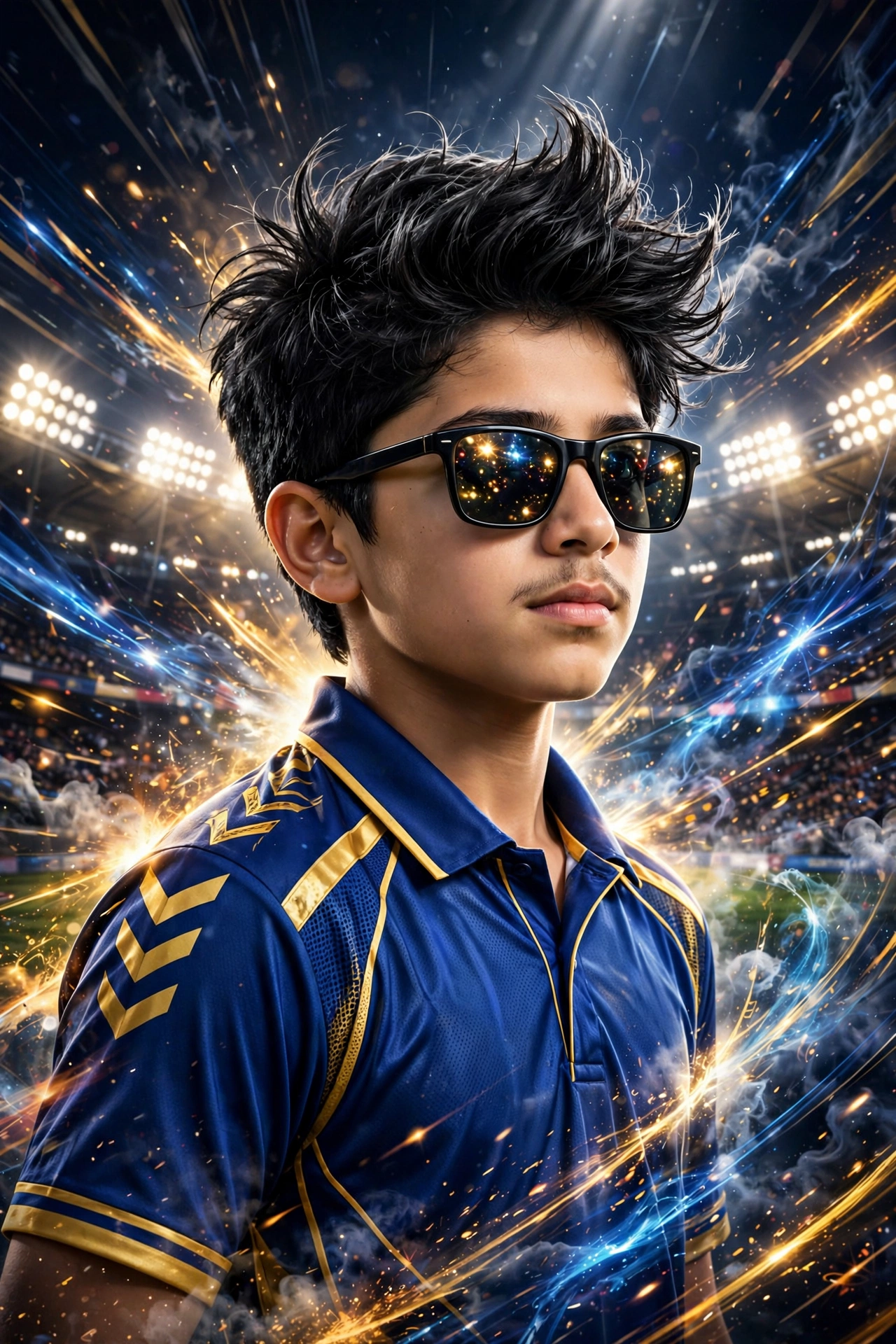 Sports Poster Featuring a Young Boy with Quiff-Style
