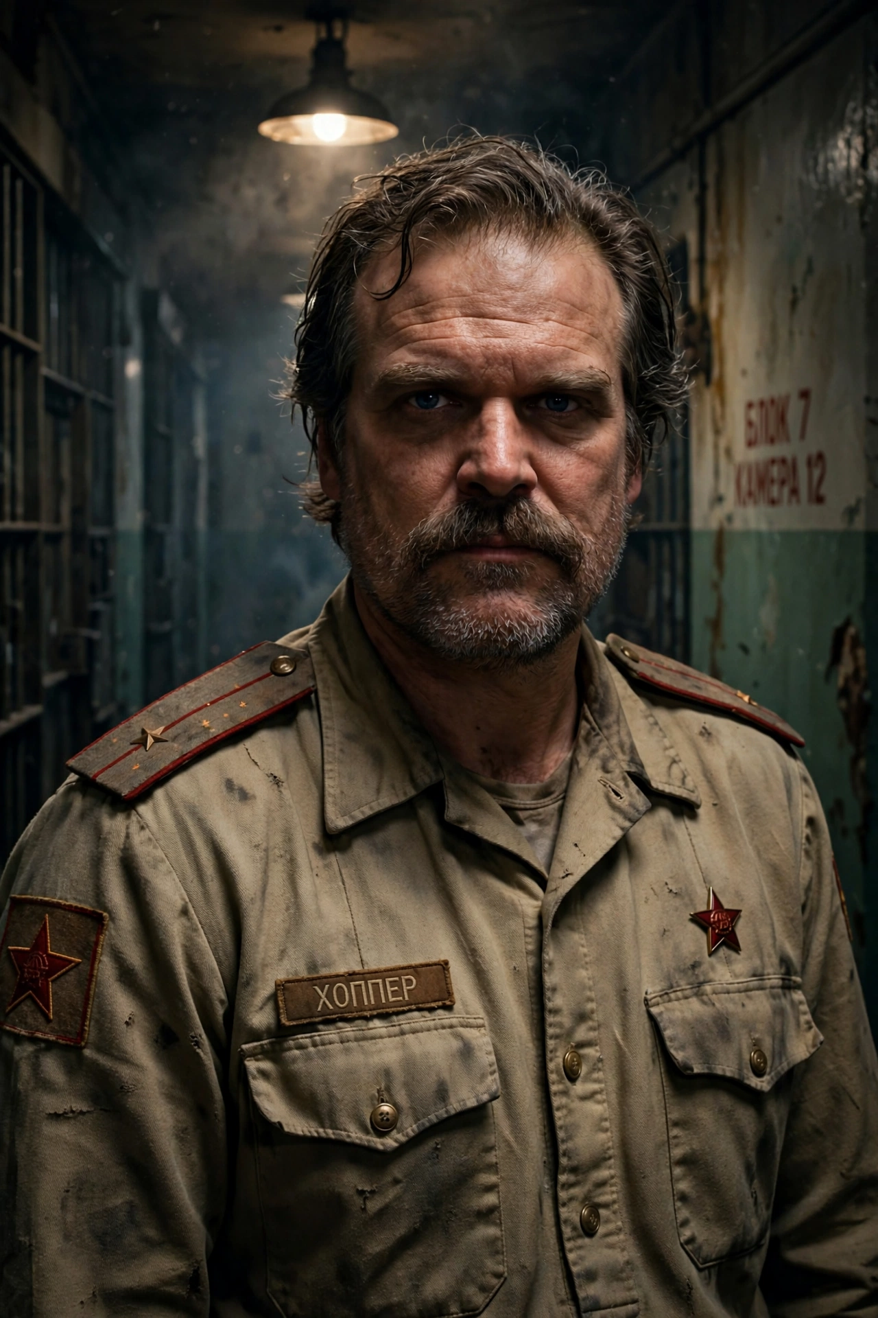 Stranger Things Hopper Portrait Prompt
