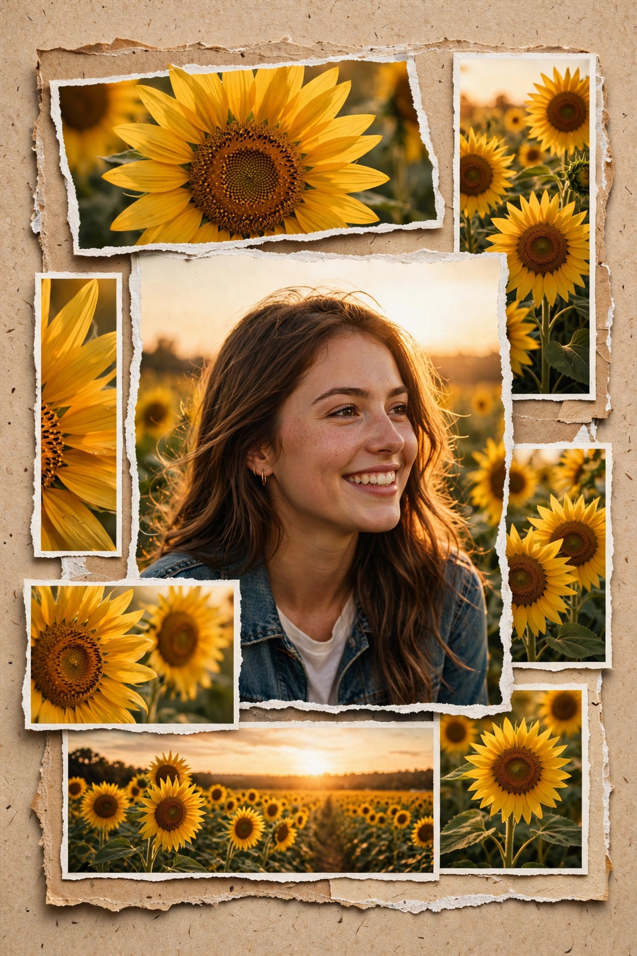 Sunflower Collage Aesthetic Portrait