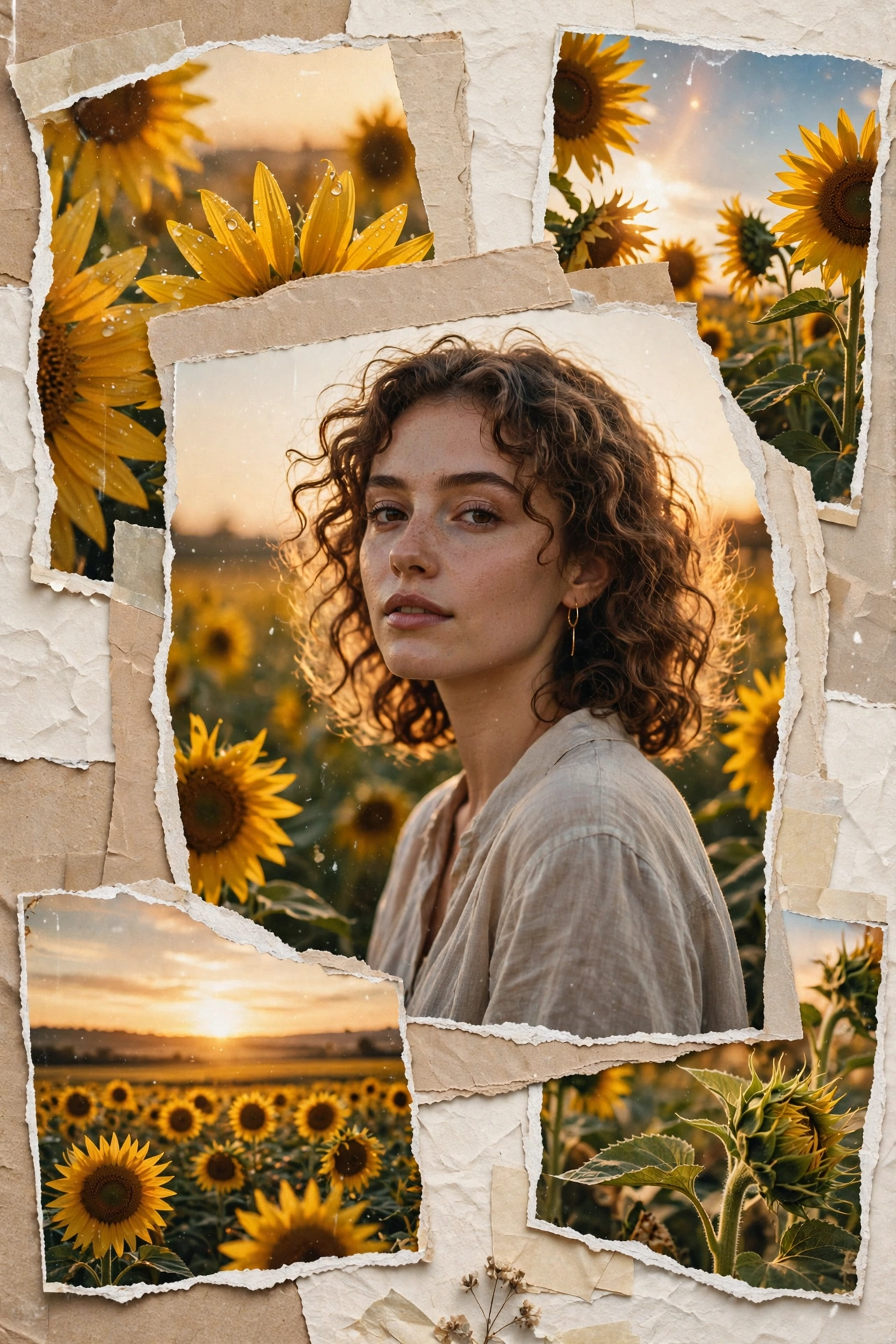 Sunflower Girl Instagram Collage