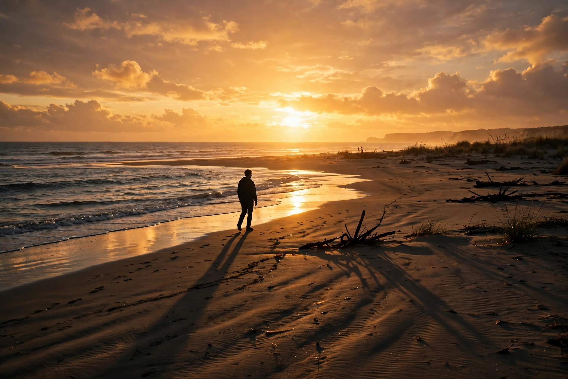 Sunset Silhouette Walk Video