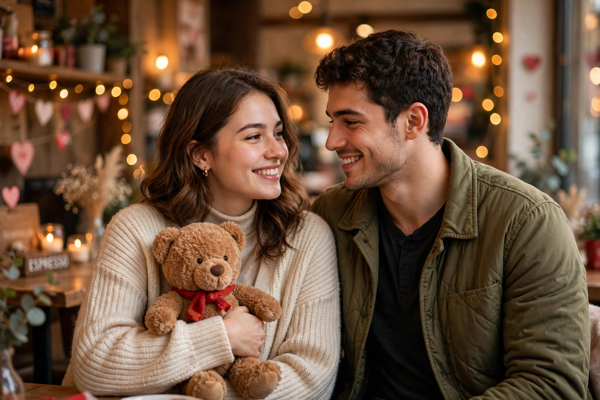 Teddy Day Romantic Couple Portrait Prompt