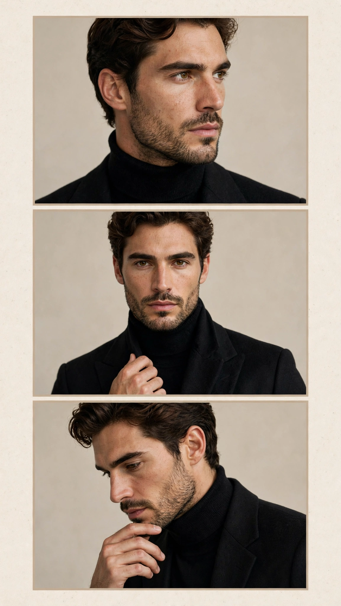 Three-Layer Male Fashion Collage Prompt