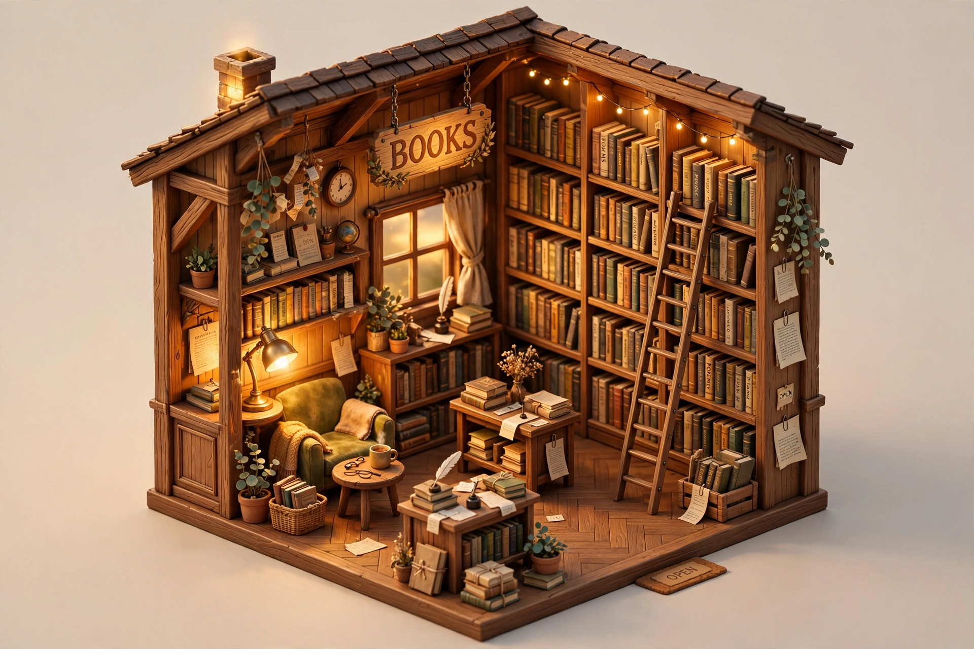 Tiny Bookstore Isometric