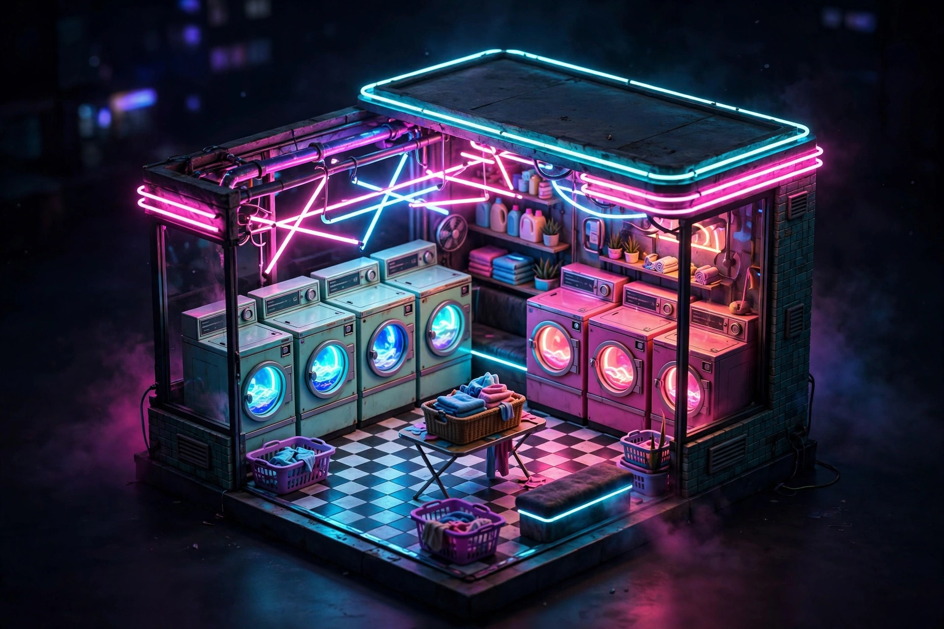 Tiny Laundromat Isometric