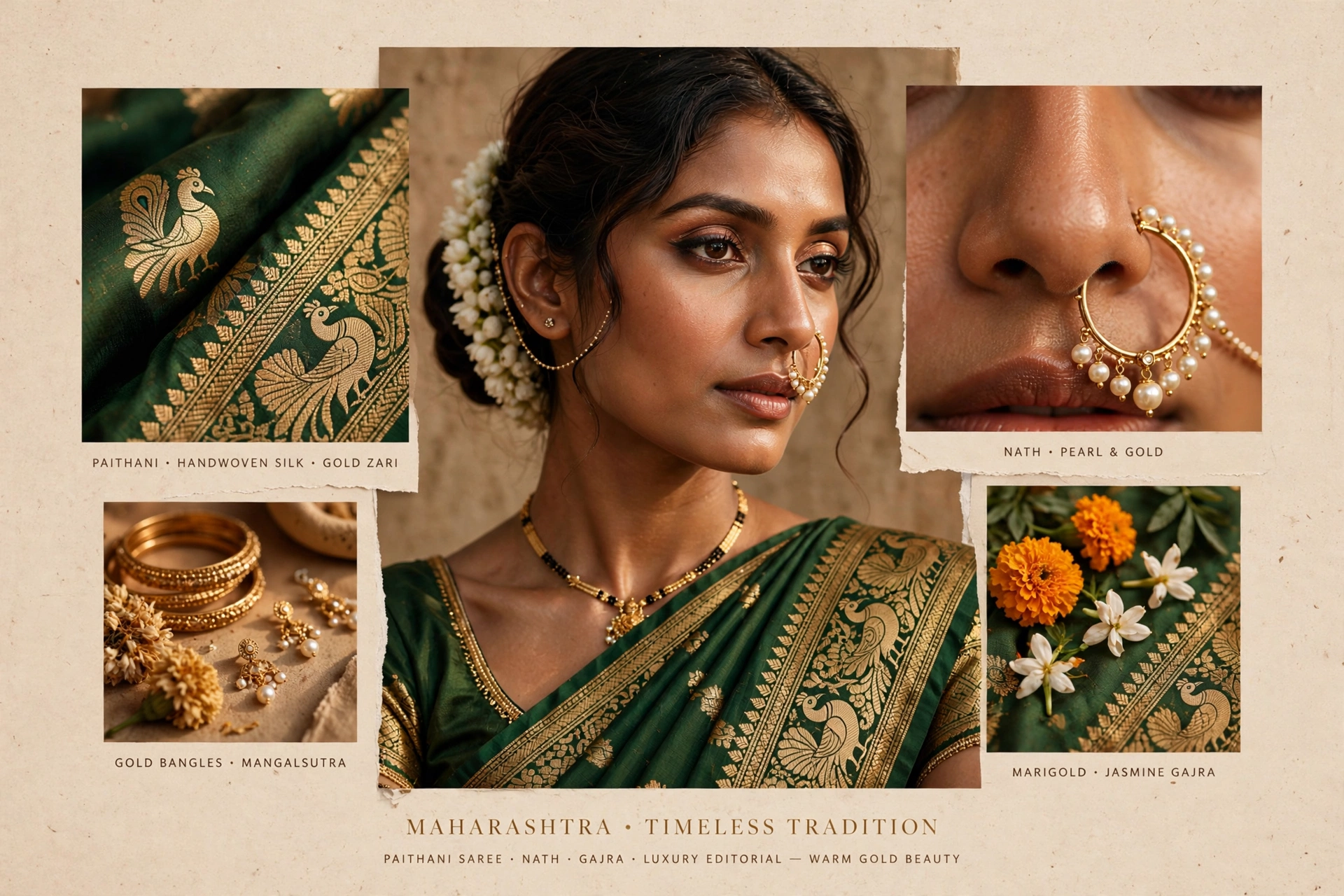 Traditional Maharashtrian Beauty Collage