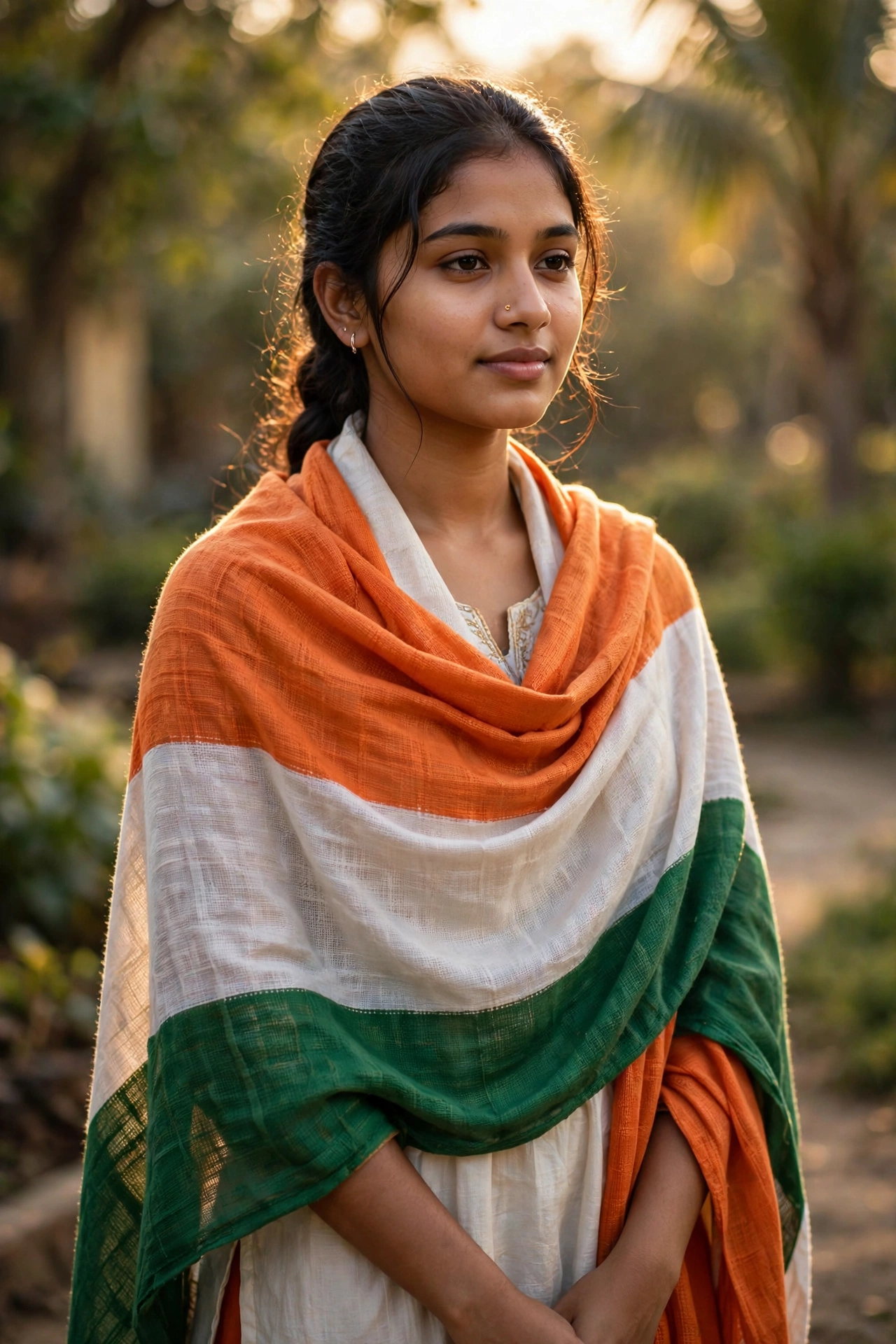Tricolor Shawl Portrait