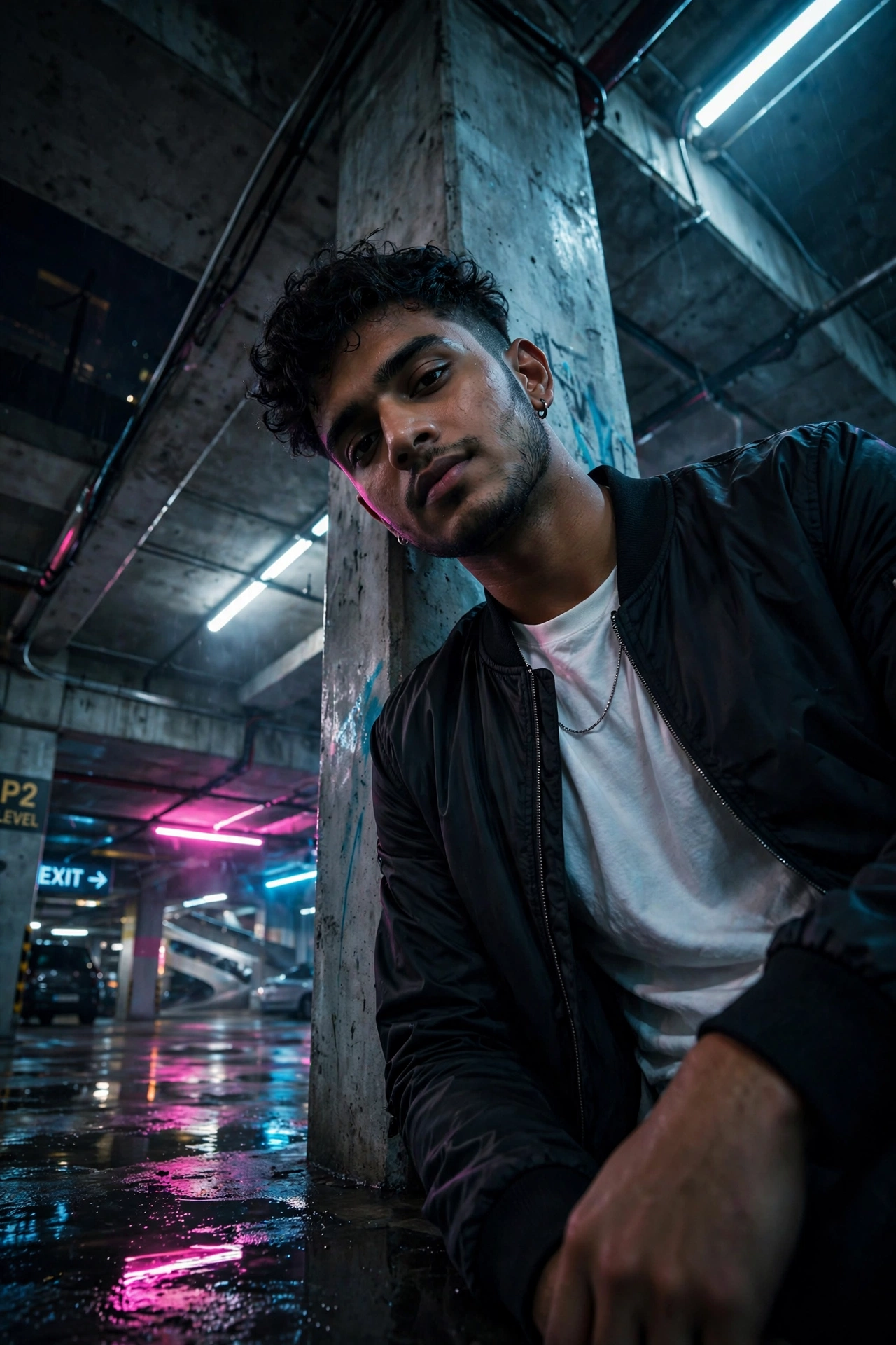 Urban Attitude Boy in Parking Garage