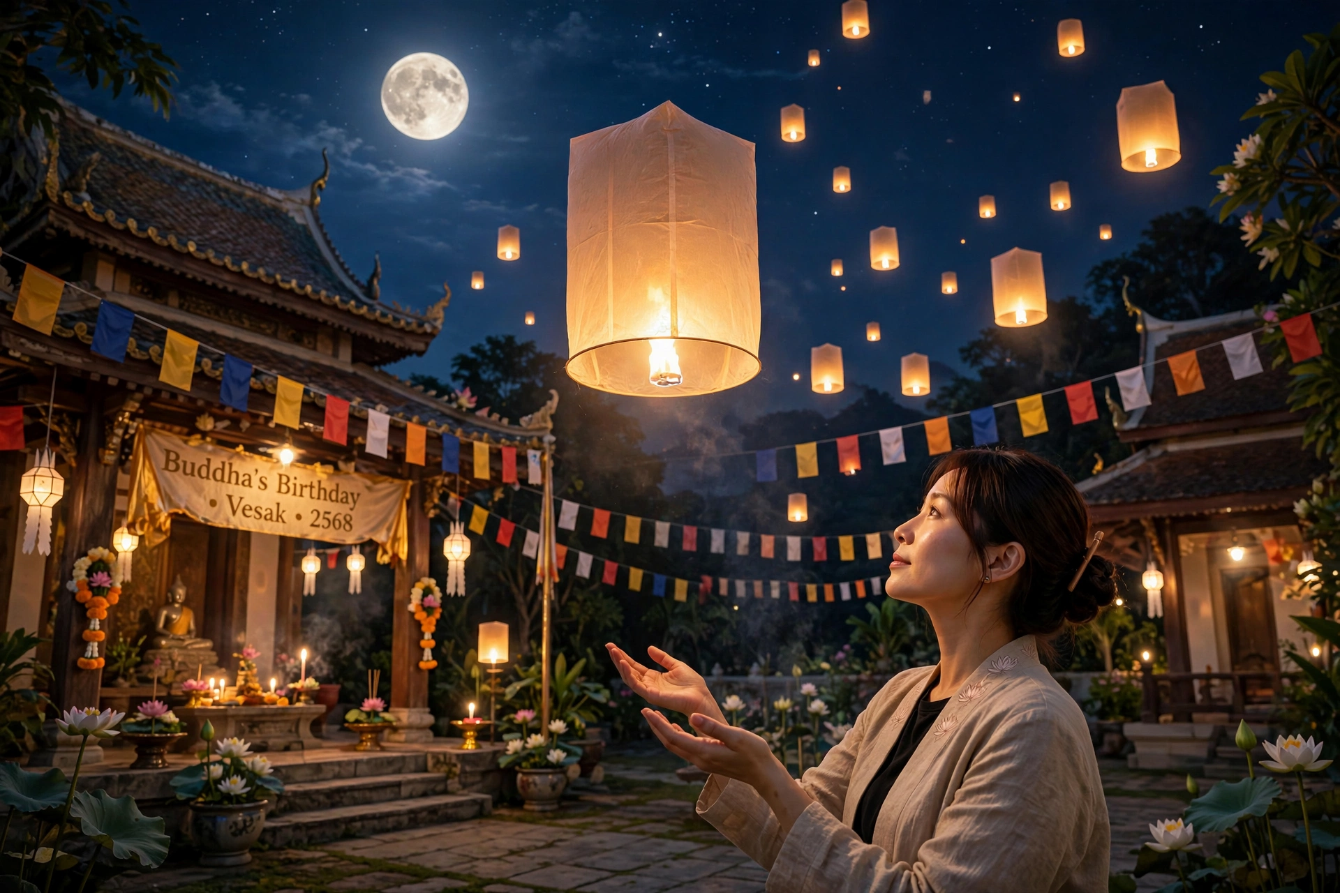 Vesak Woman Lanterns