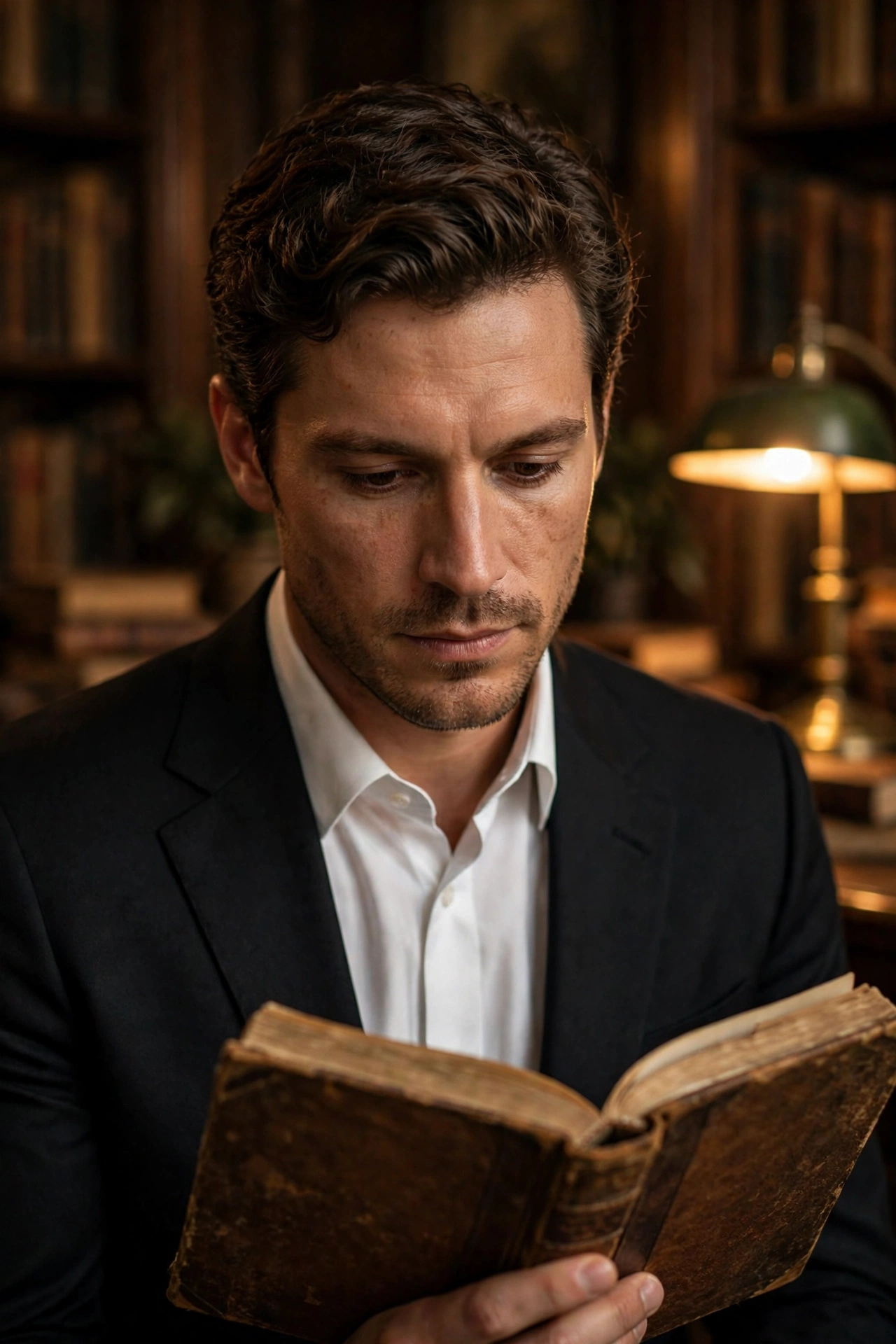 Vintage Suit Reading Portrait