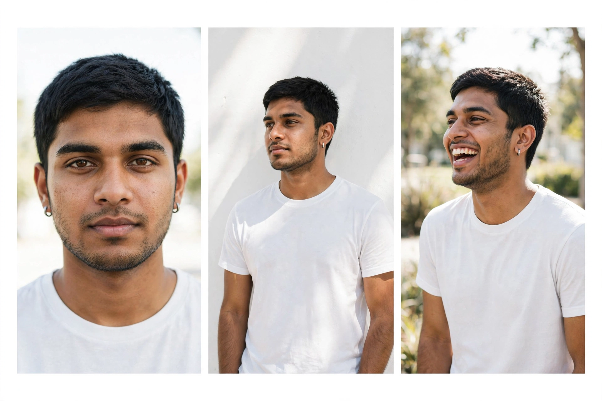 White Outdoor 3-Frame Collage Prompt