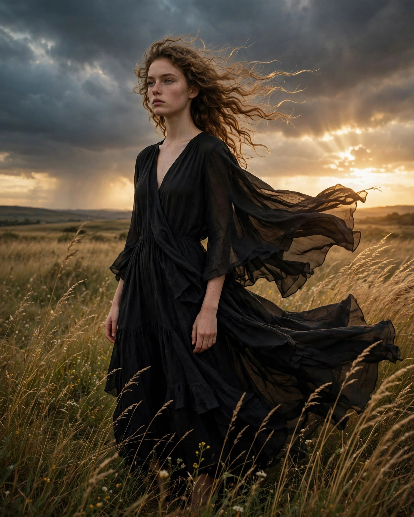 Windswept Grass Editorial Portrait