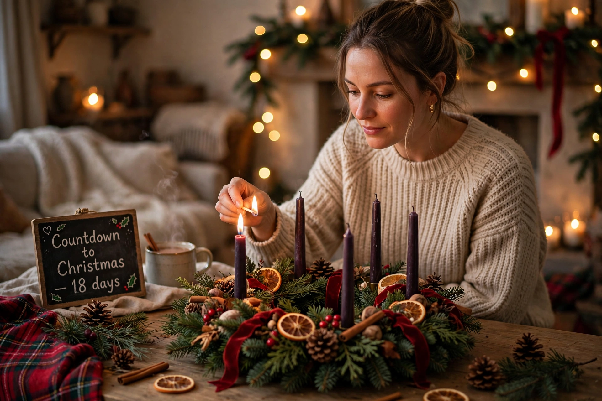 Woman Advent Wreath