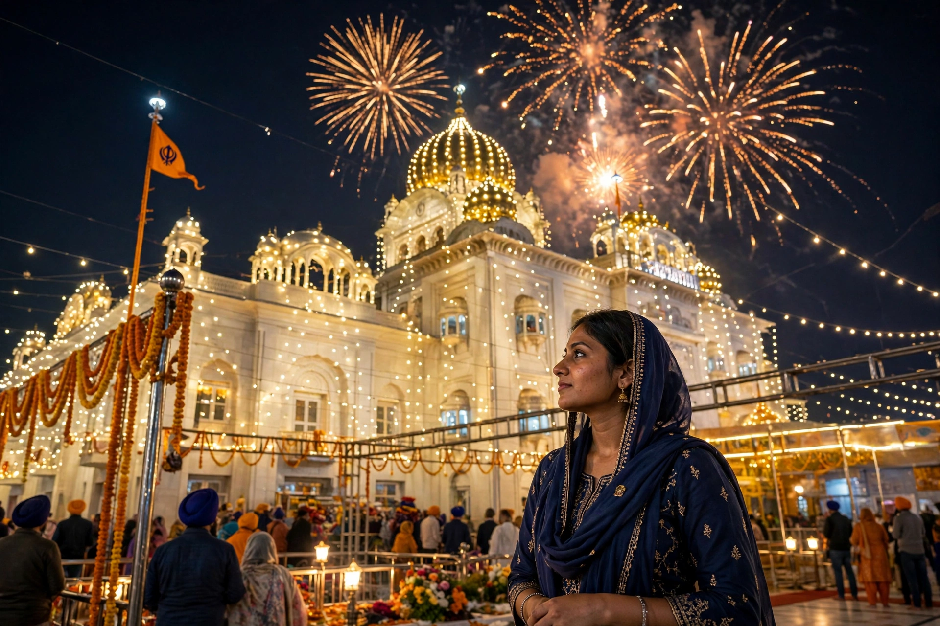 Woman Gurpurab Lights