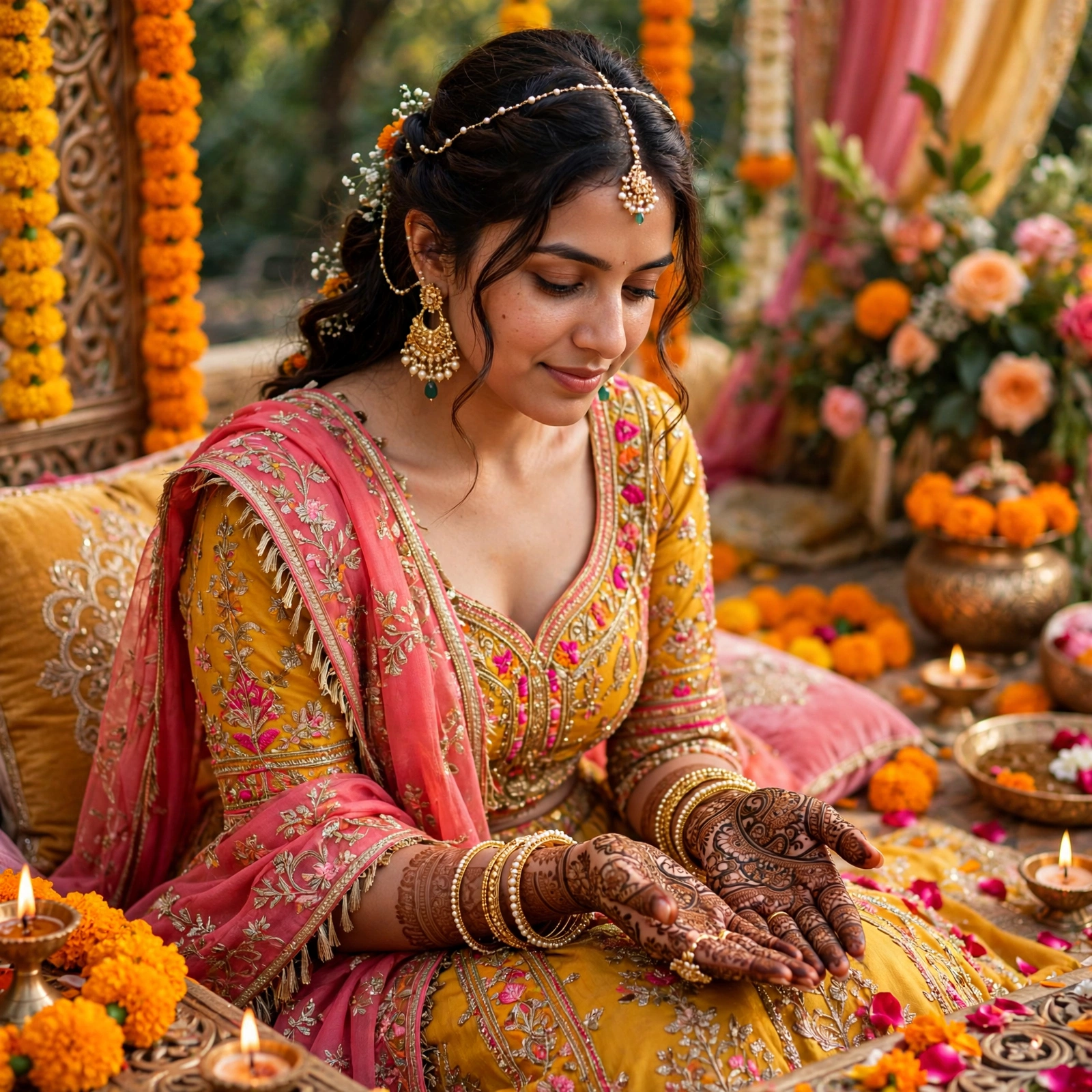 Woman Mehndi Look
