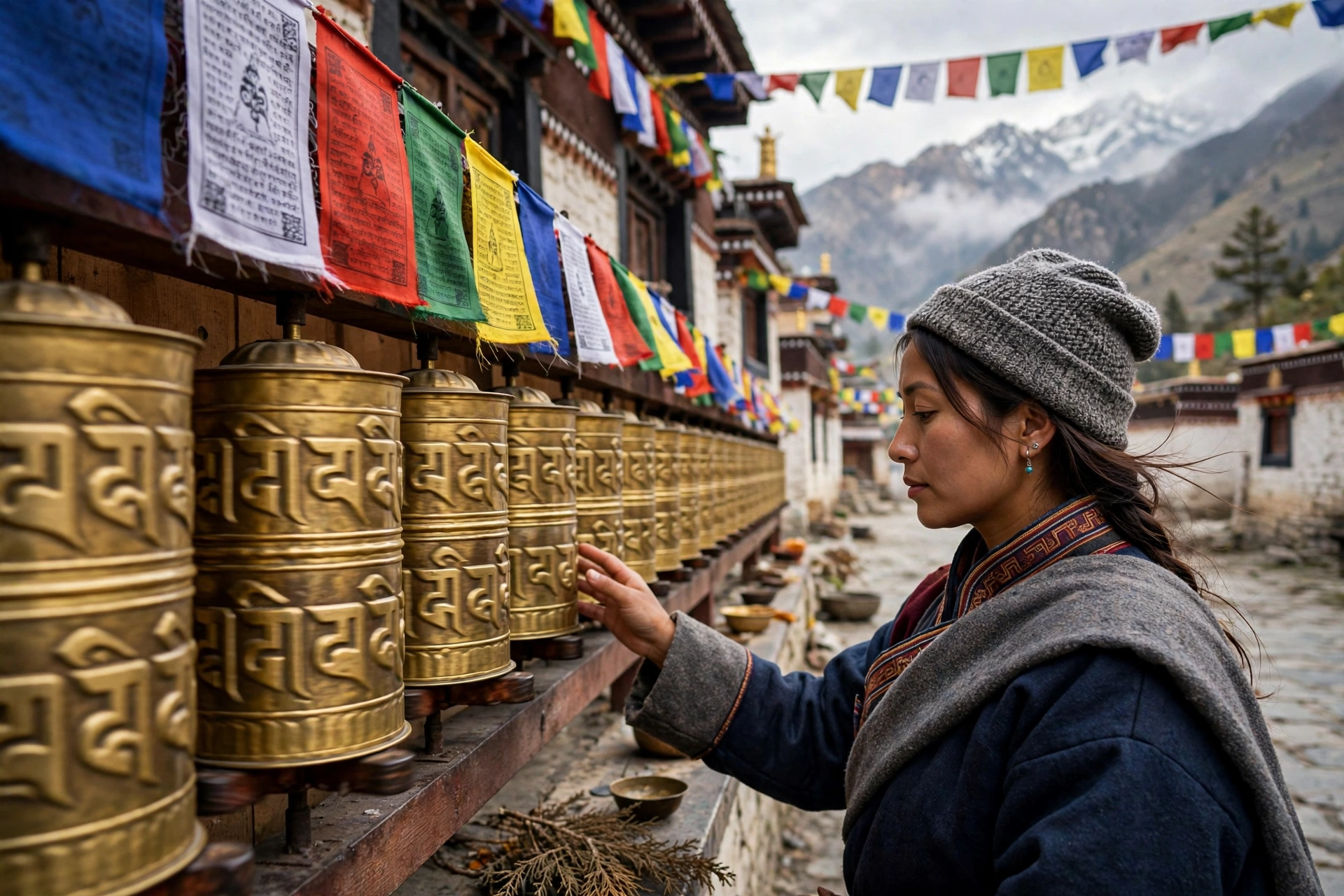 Woman Prayer Wheels