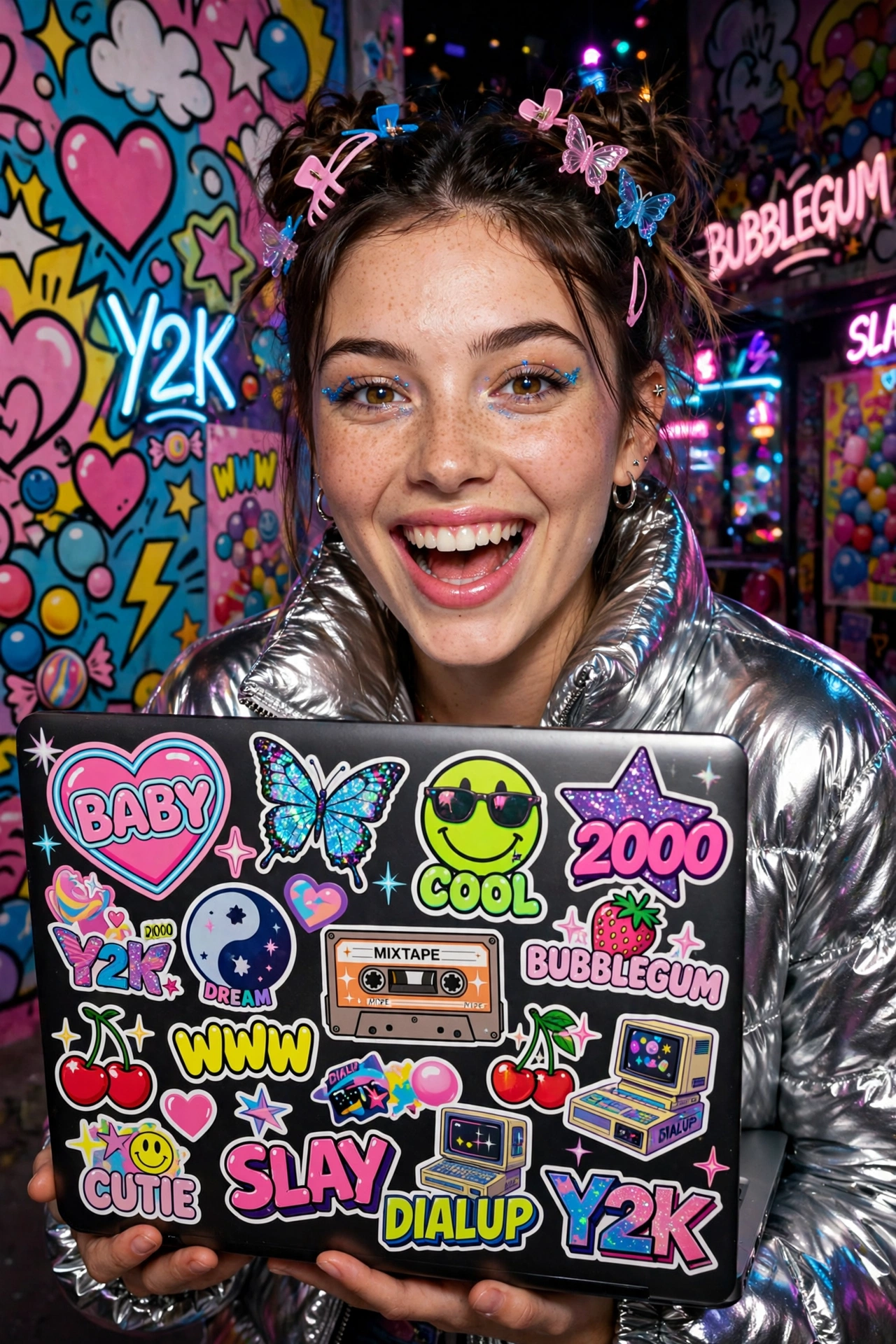 Y2K Sticker Laptop