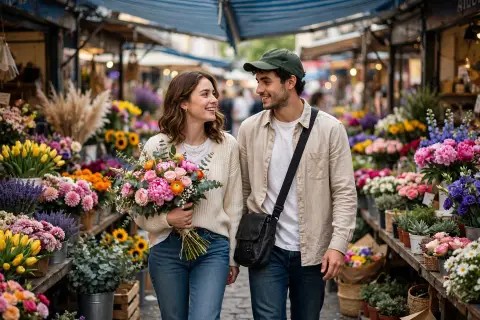 Couple Walking Candid Market /walkingcandidpose /market