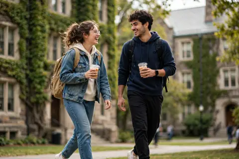 Couple Walking Candid Campus /walkingcandidpose /campus