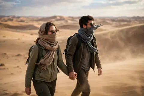 Couple Walking Candid Desert /walkingcandidpose /desert