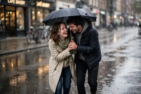 Couple Walking Candid Rain /walkingcandidpose /rain