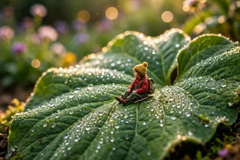 Tiny Person on a Leaf