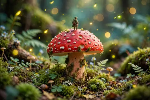 Tiny Person on a Mushroom
