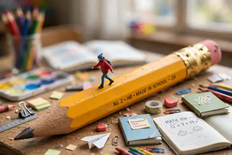 Tiny Person on a Pencil