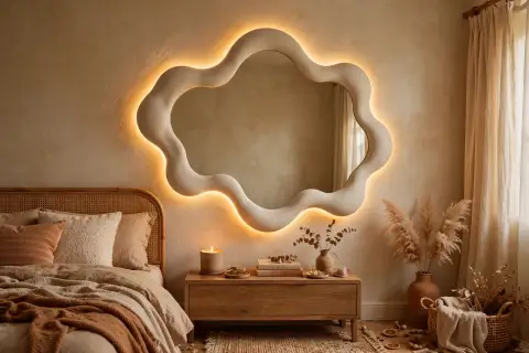 Golden LED Organic Mirror