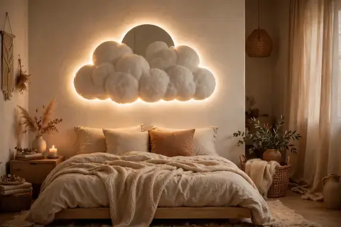 Cloud Shaped LED Mirror