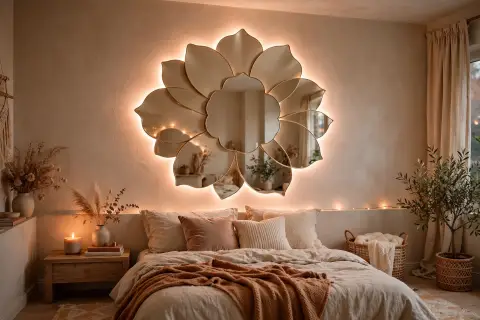 Flower Petal LED Mirror