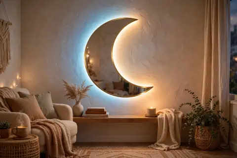Moon Crescent LED Mirror