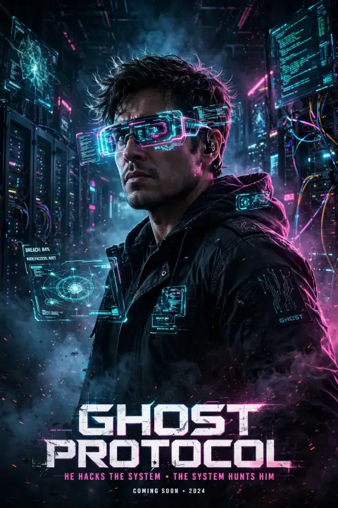 Cyberpunk Hacker Poster