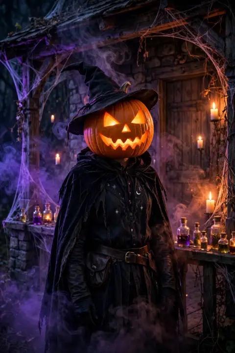 Pumpkin Head Witch Costume