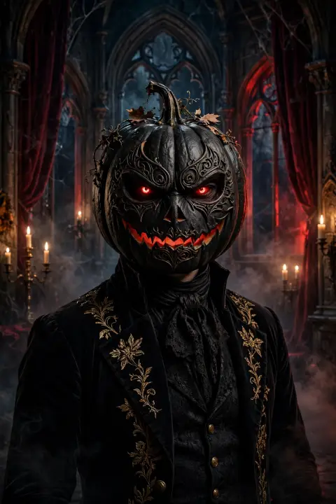Pumpkin Head Vampire Style