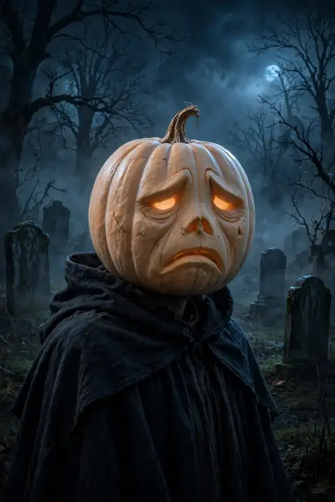 Pumpkin Head Ghostly Graveyard